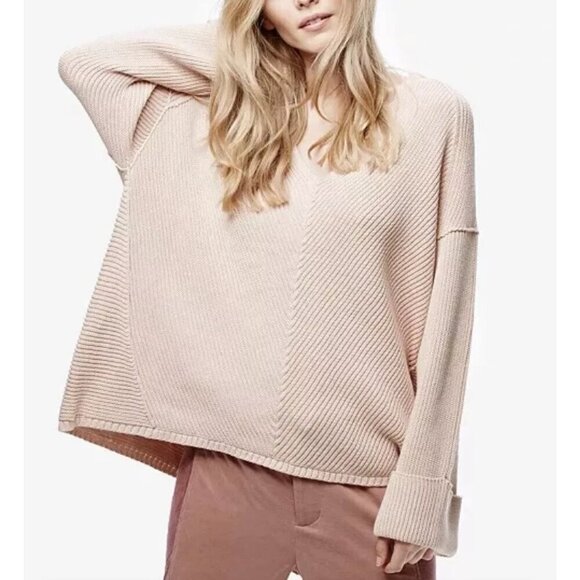 Free People La Brea Chunky V Neck Sweater size XS - Picture 1 of 10